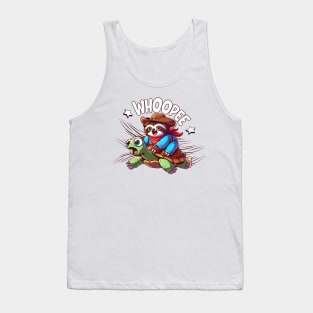 Funny Sloth Riding Turtle Tank Top